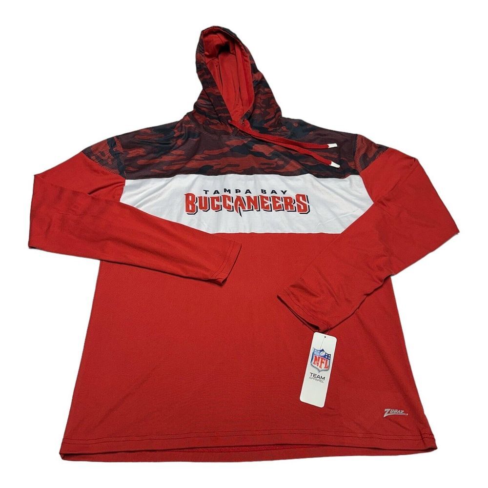 NWT NFL Zubaz Tampa Bay‎ Buccaneers Pullover Hoodie Sweatshirt Stretch Size XL